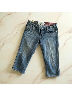Z CAVARICCI Vintage y2k Denim Capris Pants Size 7